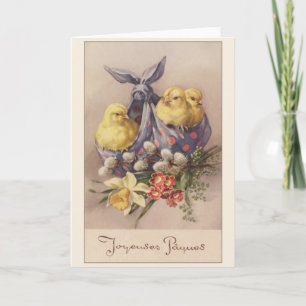Franse Joyeuses Pâques Paaskaart Feestdagen Kaart