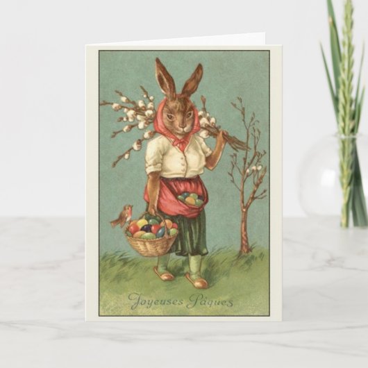 Franse Joyeuses Pâques Paaskaart Feestdagen Kaart (Voorkant)