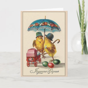 Franse Joyeuses Pâques Paaskaart Feestdagen Kaart