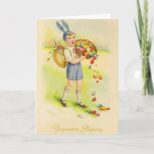 Franse Joyeuses Pâques Paaskaart Feestdagen Kaart