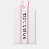 Franse Joyeux Noël rode streep Kerstmis Cadeaulabel (Voorkant)