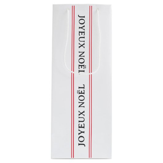 Franse Joyeux Noël rode streep Kerstmis Wijn Cadeautas (Voorkant)