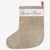 Franse Jute Custom Name kerststop Grote Kerstsok (Achterkant)