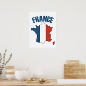 Franse kaart - Franse vlag Poster (Keuken)