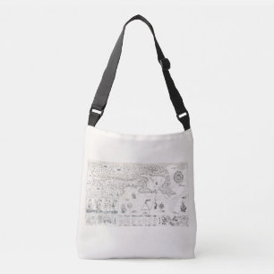 Franse kaart van Canada (Québec) door Champlain 16 Crossbody Tas