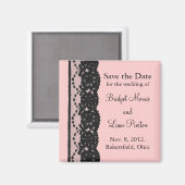 Franse kant Sparen de Magnet van de Datum (roze) Magneet (Voorkant / Achterkant)