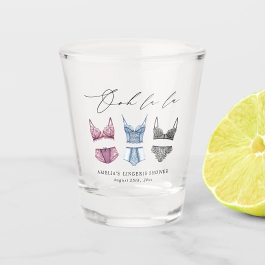 Franse Kanten Ondergoed Bruiloft Feest Shot Glas (Voorkant)