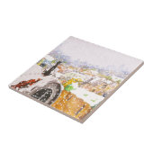 Franse kat op het dak tegeltje (Zijkant)