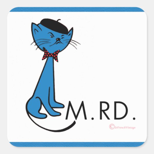 Franse kat zegt M.RD. Sticker (Voorkant)