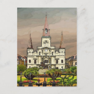 Franse kathedraal kwart, New Orleans Briefkaart