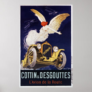  Franse Katoen en Desgouttes Klassieke auto Poster