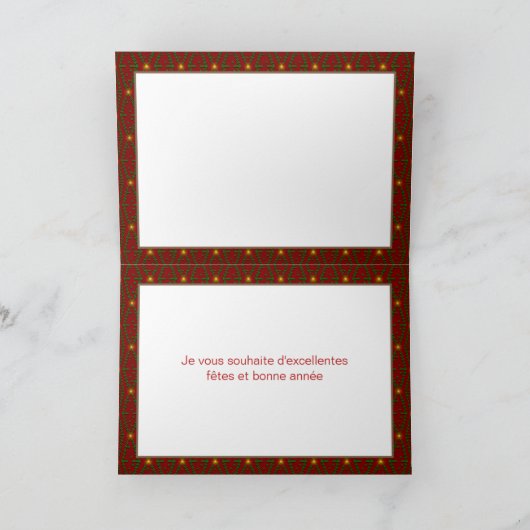 Franse kerst, eekhoorn, pijnboom en eikel feestdagen kaart (Binnen)