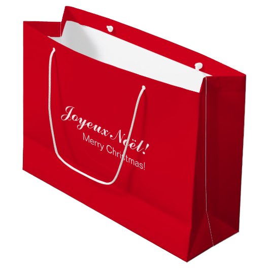 Franse kerst rode geschenk tas groot cadeauzakje (Voorkant Gekanteld)