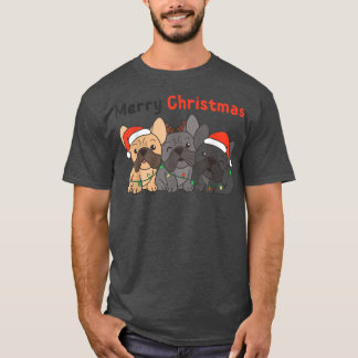 Franse kerstdieren met bulledog Cute Dogs Merry C T-shirt