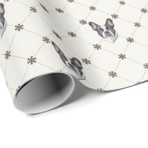Franse kersthond cadeaupapier