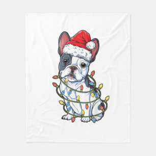 Franse kerstmanboom met bulledog fleece deken