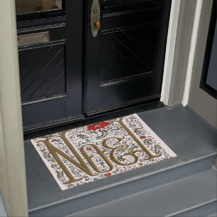 franse kerstpunsettia joyeux noel deurmat