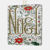 franse kerstpunsettia joyeux noel keramisch ornament (Links)