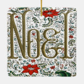 franse kerstpunsettia joyeux noel keramisch ornament (Achterkant)