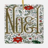 franse kerstpunsettia joyeux noel keramisch ornament (Voorkant)