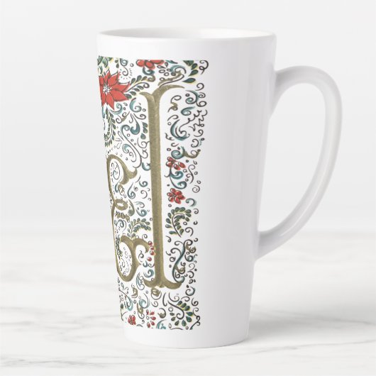  franse kerstpunsettia joyeux noel latte mok (Rechts)