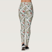  franse kerstpunsettia joyeux noel leggings (Achterkant)