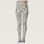  franse kerstpunsettia joyeux noel leggings (Voorkant)