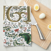 franse kerstpunsettia joyeux noel theedoek (Quarter Fold)