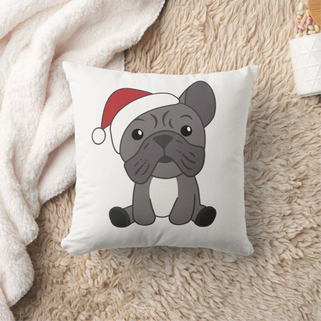 Franse kerstwintersneeuw met Bulldog Kussen (Deken)