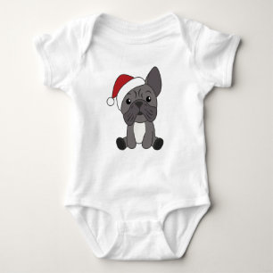 Franse kerstwintersneeuw met Bulldog Romper