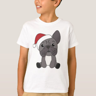 Franse kerstwintersneeuw met Bulldog T-shirt