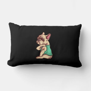 franse knelhond Ik hou van tattoo cadeau Kussen