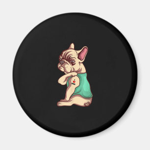 franse knelhond Ik hou van tattoo cadeau Magneet