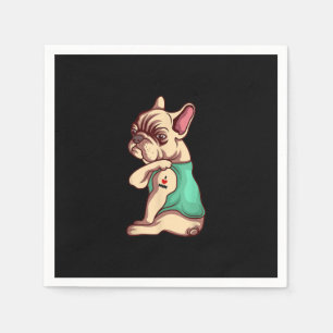 franse knelhond Ik hou van tattoo cadeau Servet