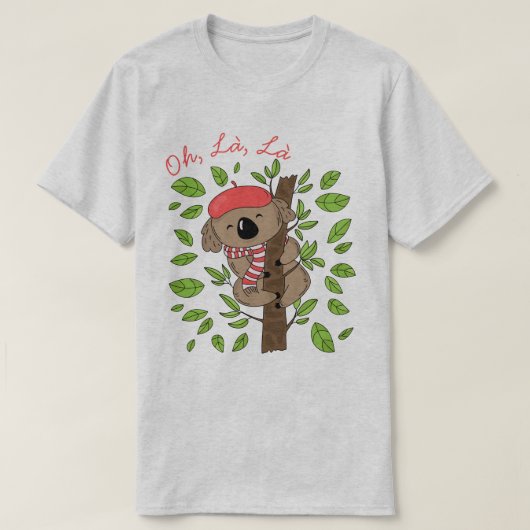Franse Koala T-shirt (Design voorkant)