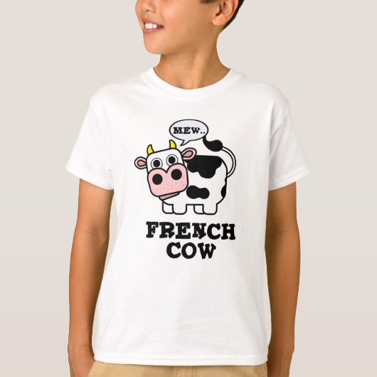 Franse Koe Funny Animal Pun T-shirt (Voorkant)