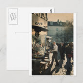 Franse koffiekelner briefkaart (Voorkant / Achterkant)