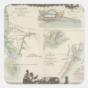 Franse kolonies in Afrika Vierkante Sticker