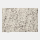  Franse krant Advertisements Pattern Theedoek (Horizontaal)