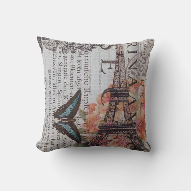 Franse krantendrukkerij Parijs Eiffel Tower Kussen (Voorkant)