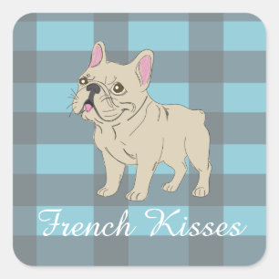 Franse Kusjes Vierkante Sticker
