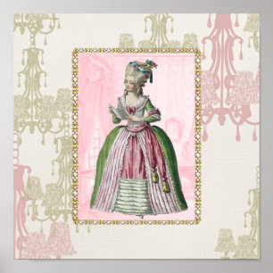 Franse Lady Pink Poster
