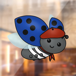 Franse Ladybug, glimlach Raamsticker
