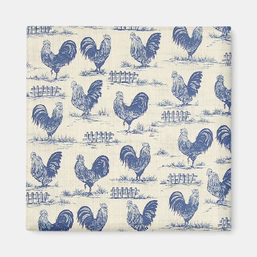 Franse land blauwe hanen koelkast magneet (Voorkant)