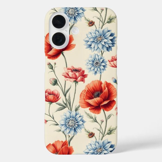 Franse land Poppy en Dahlia Case-Mate iPhone Case (Achterkant)