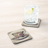 Franse land Shabby Chic Bloemen Tea Cup Bier Onderzetter (Rechterzijde)