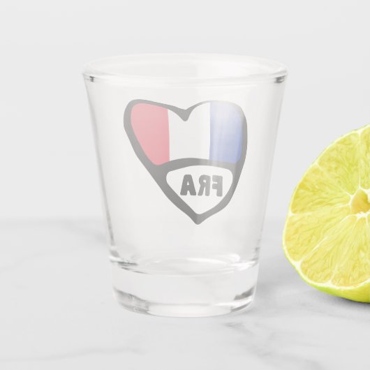 Franse landcode Vlaggenkop, FRA Shot Glas (Achterkant)