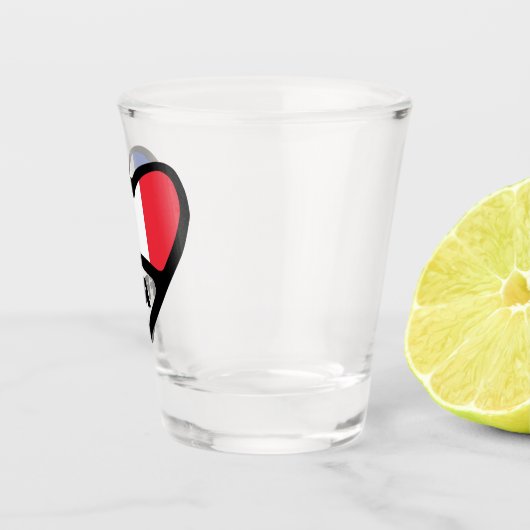 Franse landcode Vlaggenkop, FRA Shot Glas (Rechts)