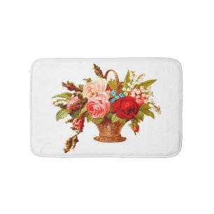 Franse landelijke decoratie rozenboeket badmat