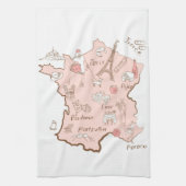 Franse Landmarks Map of France Theedoek (Verticaal)